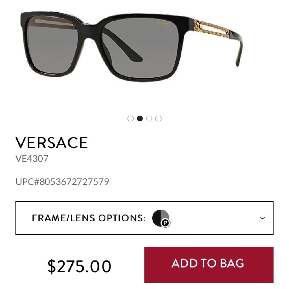 Versace square unisex sunglasses